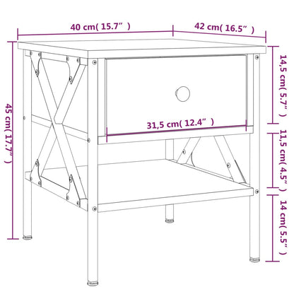 vidaXL Bedside Table Sonoma Oak 40x42x45 cm Engineered Wood