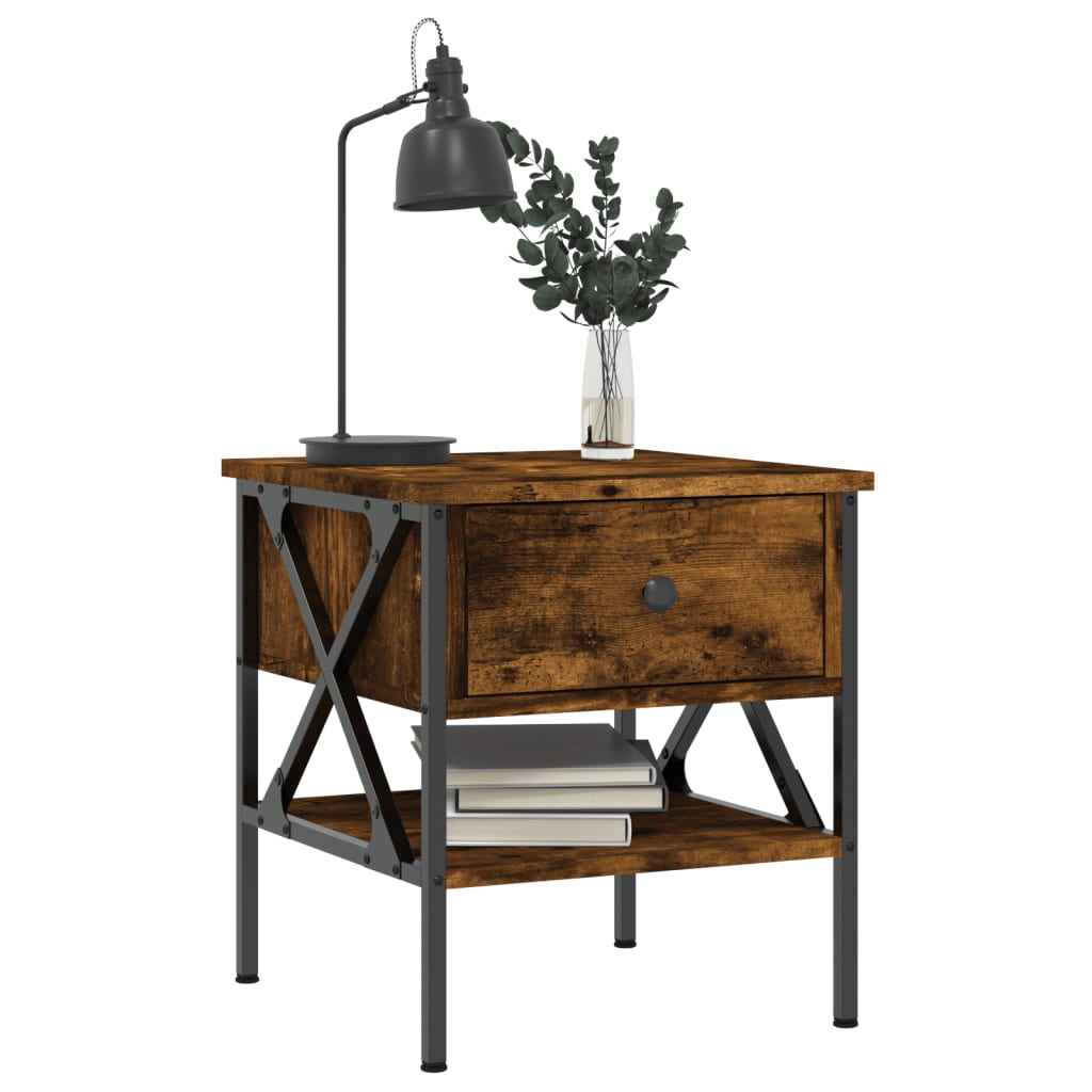 vidaXL Bedside Tables 2 pcs Smoked Oak 40x42x45 cm Engineered Wood