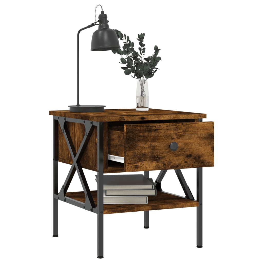 vidaXL Bedside Tables 2 pcs Smoked Oak 40x42x45 cm Engineered Wood