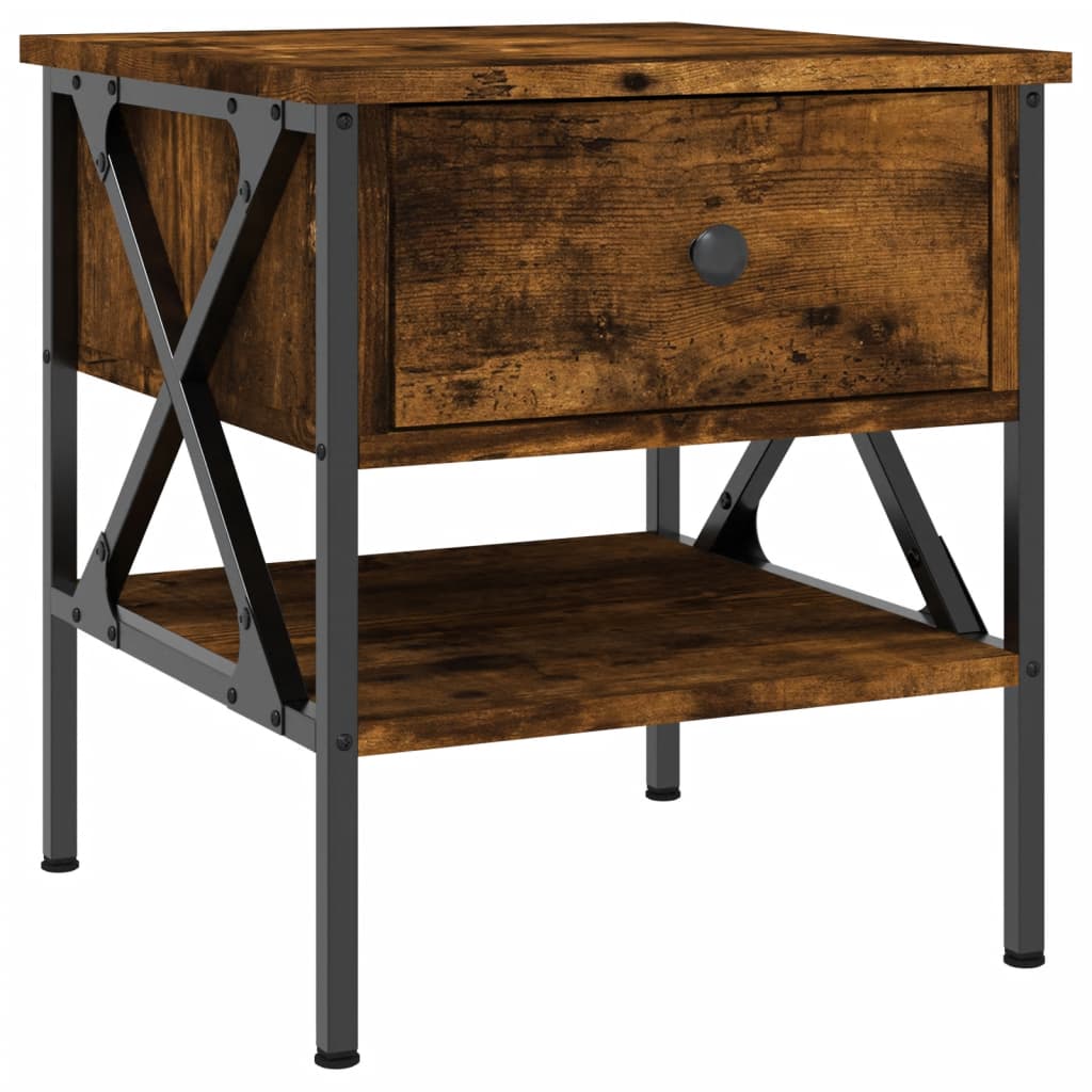 vidaXL Bedside Tables 2 pcs Smoked Oak 40x42x45 cm Engineered Wood