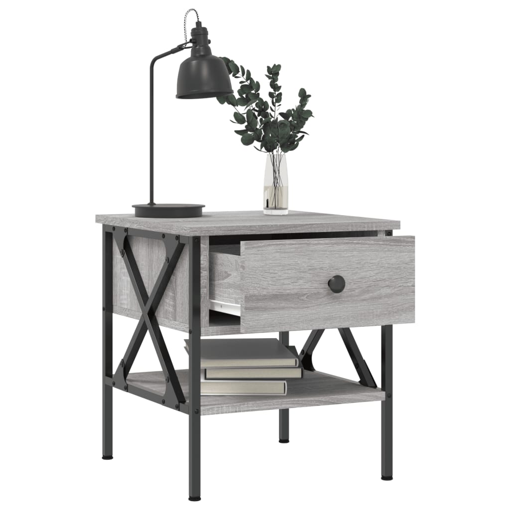 vidaXL Bedside Tables 2 pcs Grey Sonoma 40x42x45 cm Engineered Wood