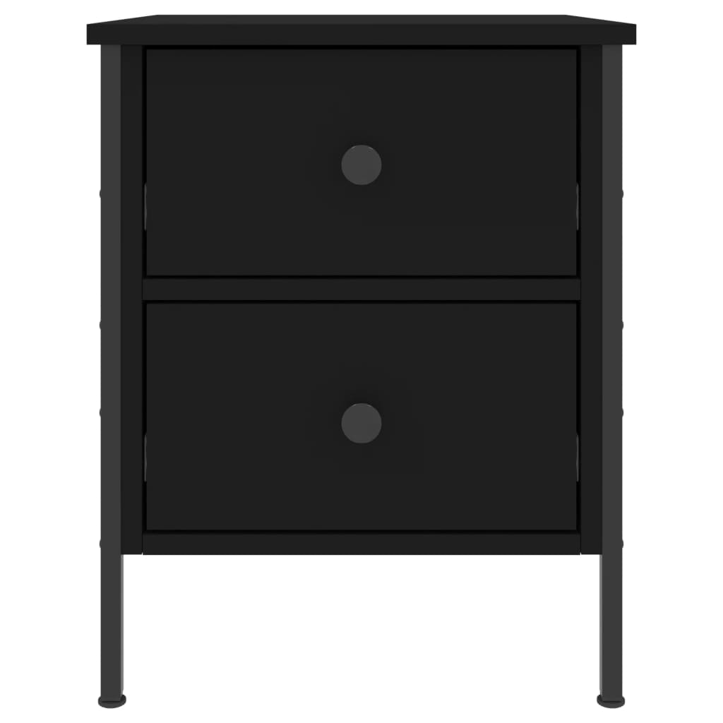 vidaXL Bedside Cabinet Black 40x42x50 cm Engineered Wood
