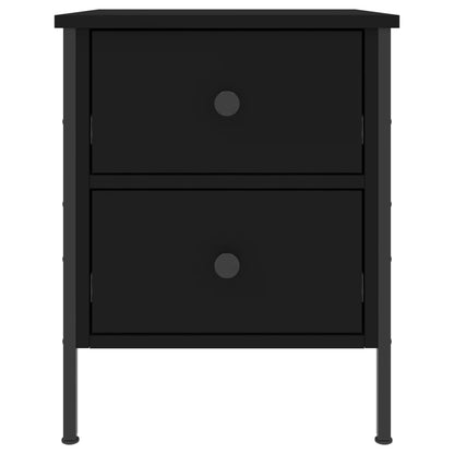 vidaXL Bedside Cabinet Black 40x42x50 cm Engineered Wood