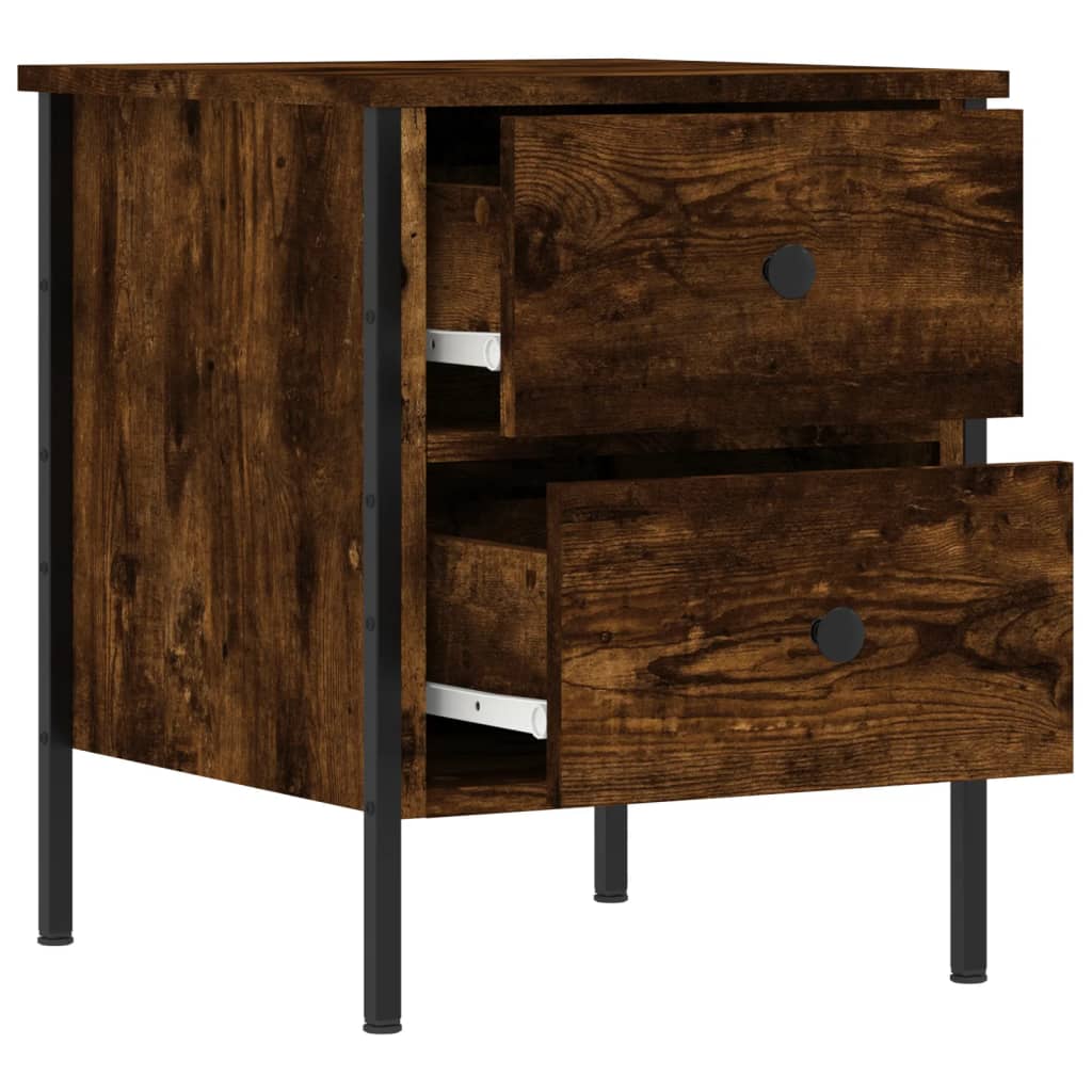 vidaXL Bedside Cabinet Smoked Oak 40x42x50 cm Engineered Wood