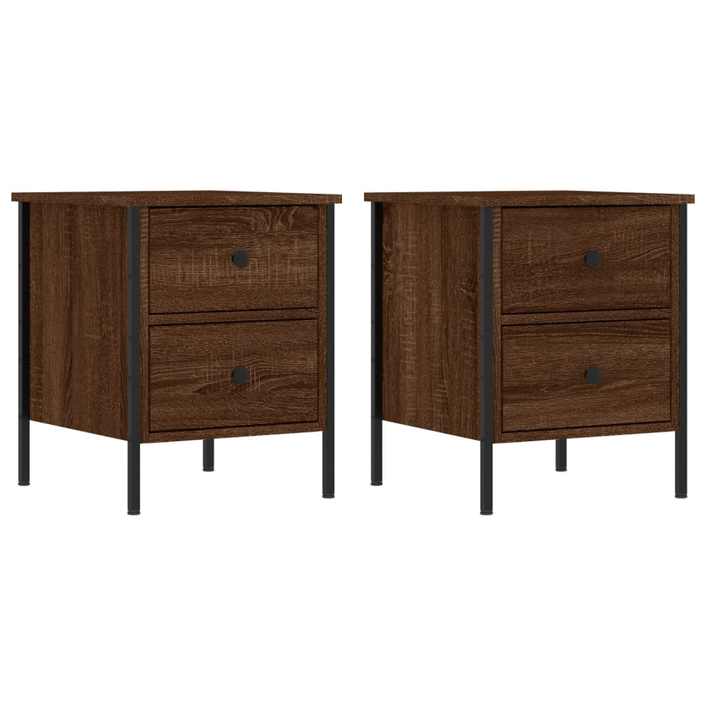 vidaXL Bedside Cabinets 2 pcs Brown Oak 40x42x50 cm Engineered Wood