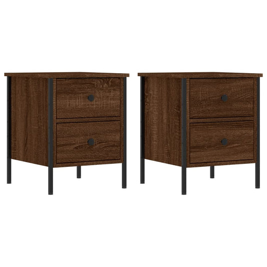 vidaXL Bedside Cabinets 2 pcs Brown Oak 40x42x50 cm Engineered Wood