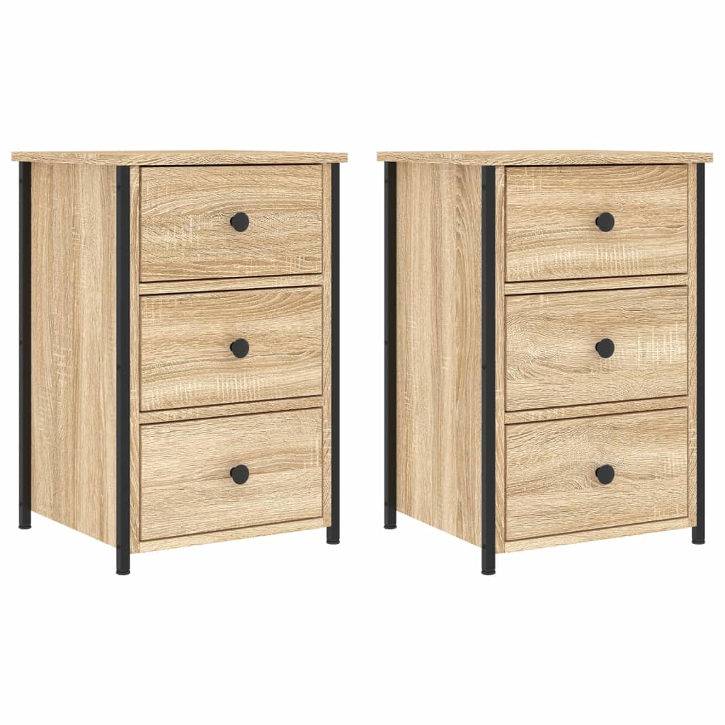 vidaXL Bedside Cabinets 2 pcs Sonoma Oak 40x36x60 cm Engineered Wood