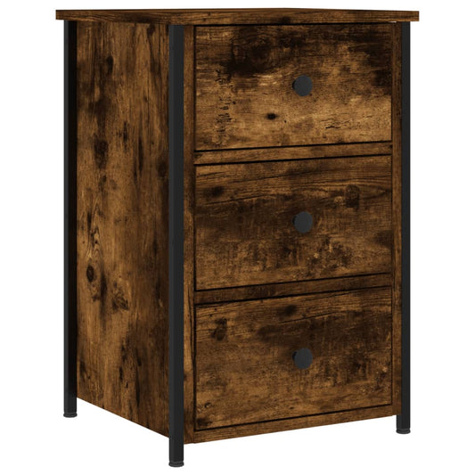 vidaXL Bedside Cabinet Smoked Oak 40x36x60 cm Engineered Wood