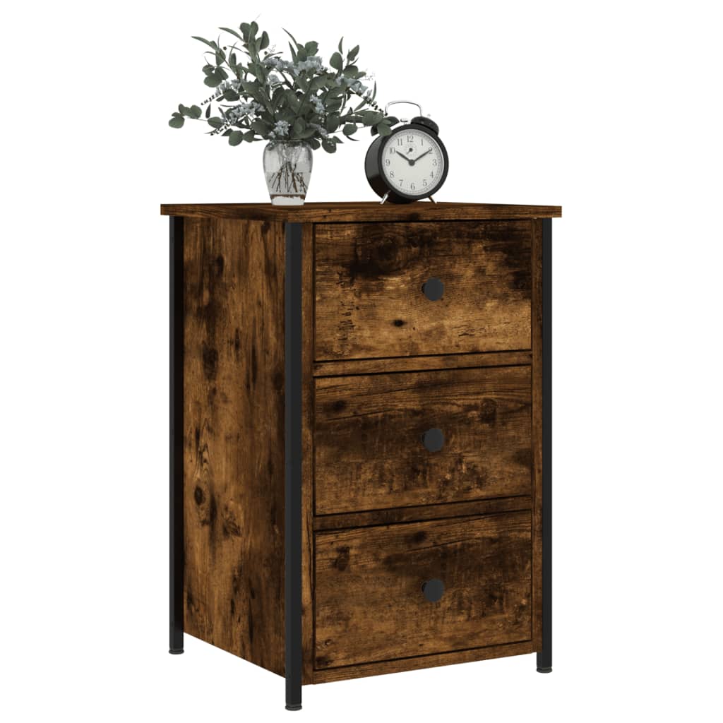 vidaXL Bedside Cabinet Smoked Oak 40x36x60 cm Engineered Wood