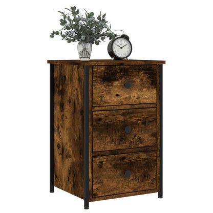 vidaXL Bedside Cabinet Smoked Oak 40x36x60 cm Engineered Wood