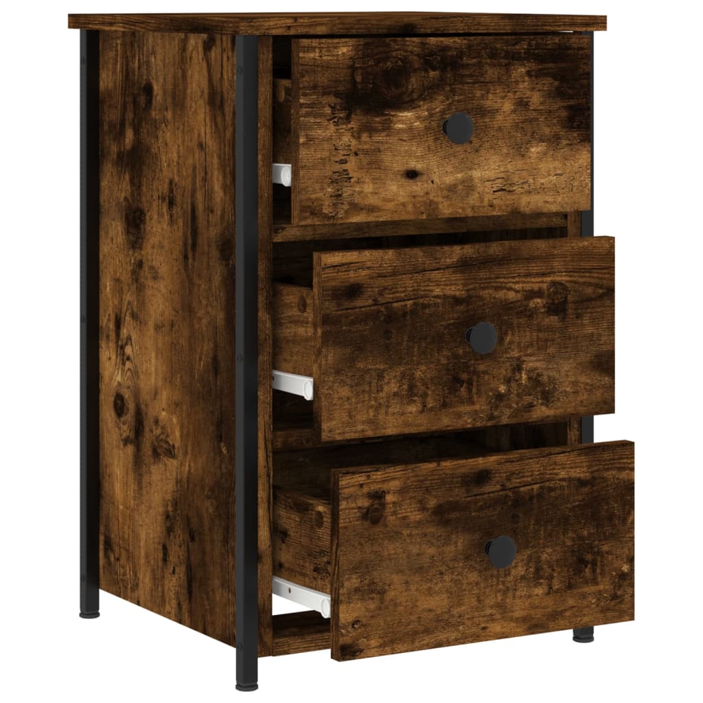 vidaXL Bedside Cabinet Smoked Oak 40x36x60 cm Engineered Wood