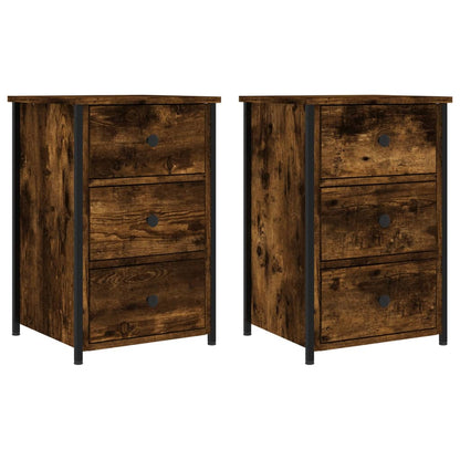 vidaXL Bedside Cabinets 2 pcs Smoked Oak 40x36x60 cm Engineered Wood