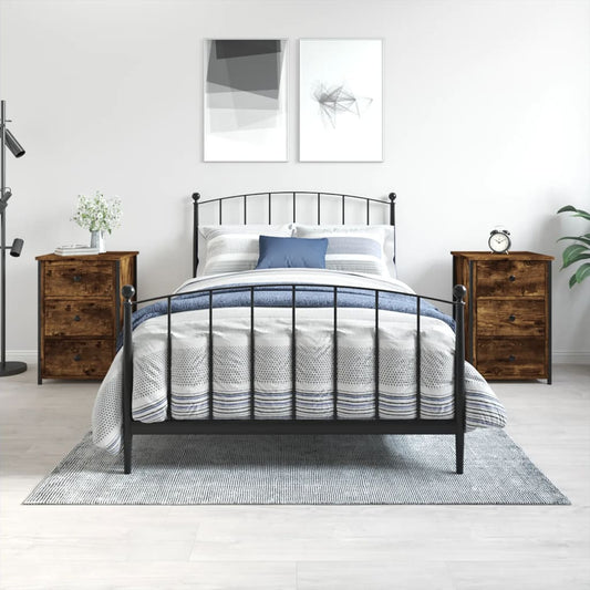 vidaXL Bedside Cabinets 2 pcs Smoked Oak 40x36x60 cm Engineered Wood