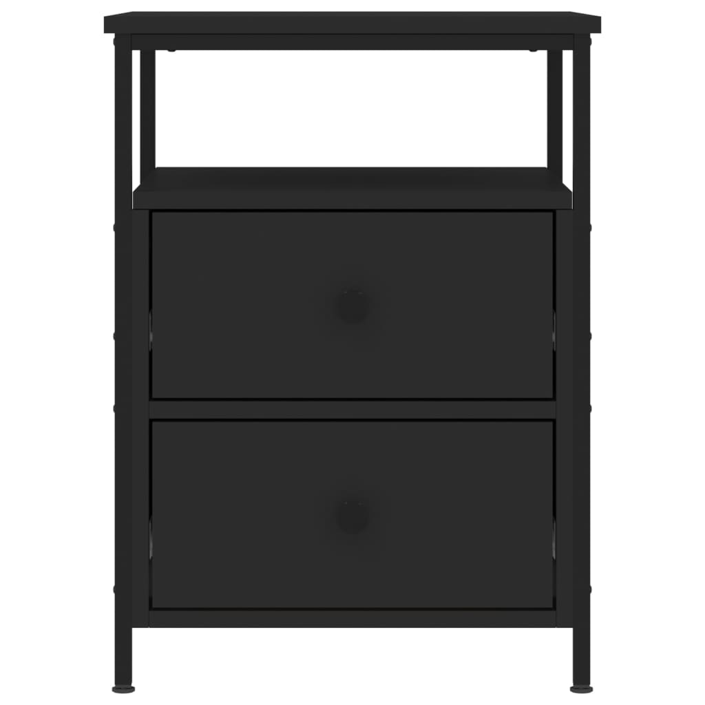 vidaXL Bedside Cabinets 2 pcs Black 44x45x60 cm Engineered Wood
