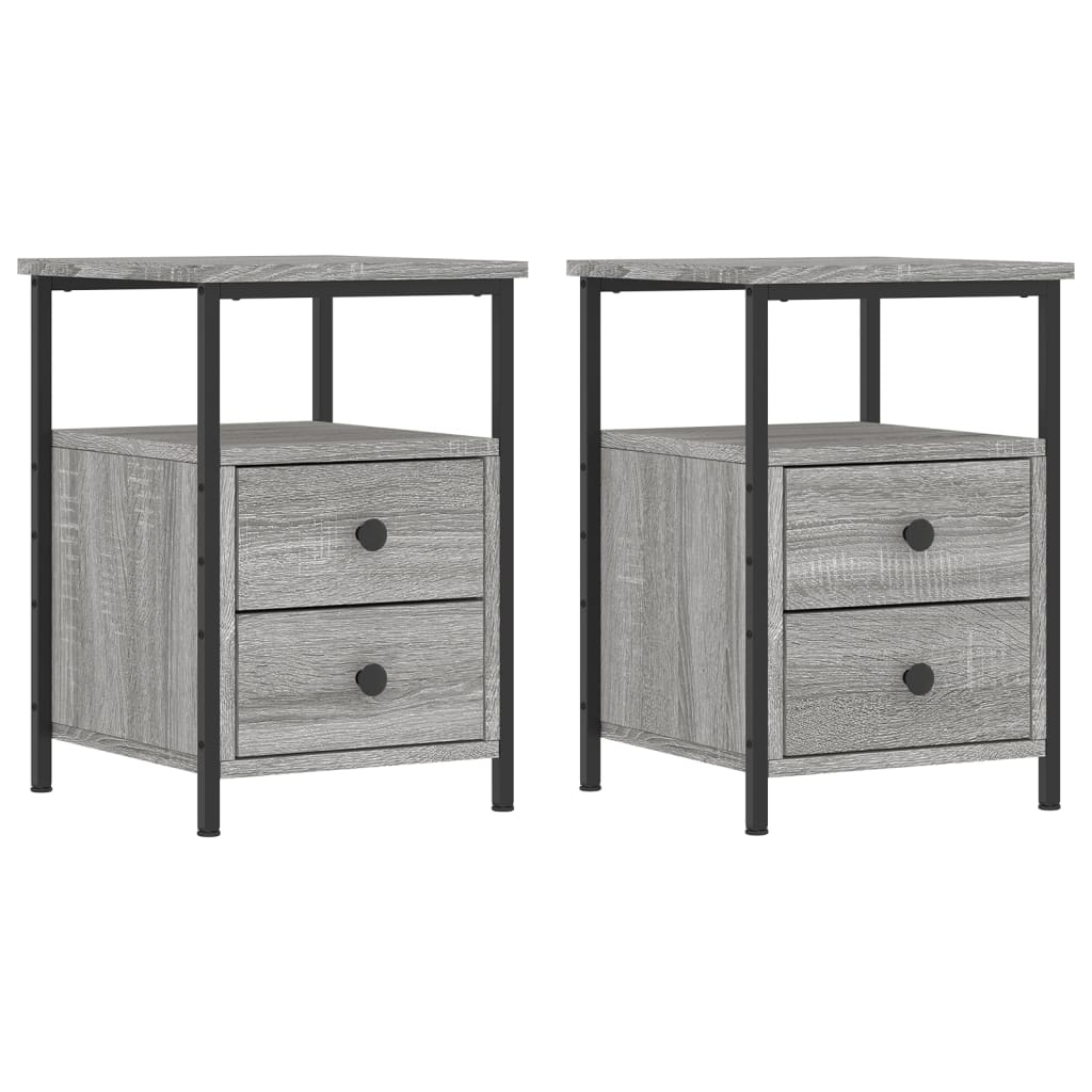 vidaXL Bedside Cabinets 2 pcs Grey Sonoma 34x35.5x50 cm Engineered Wood