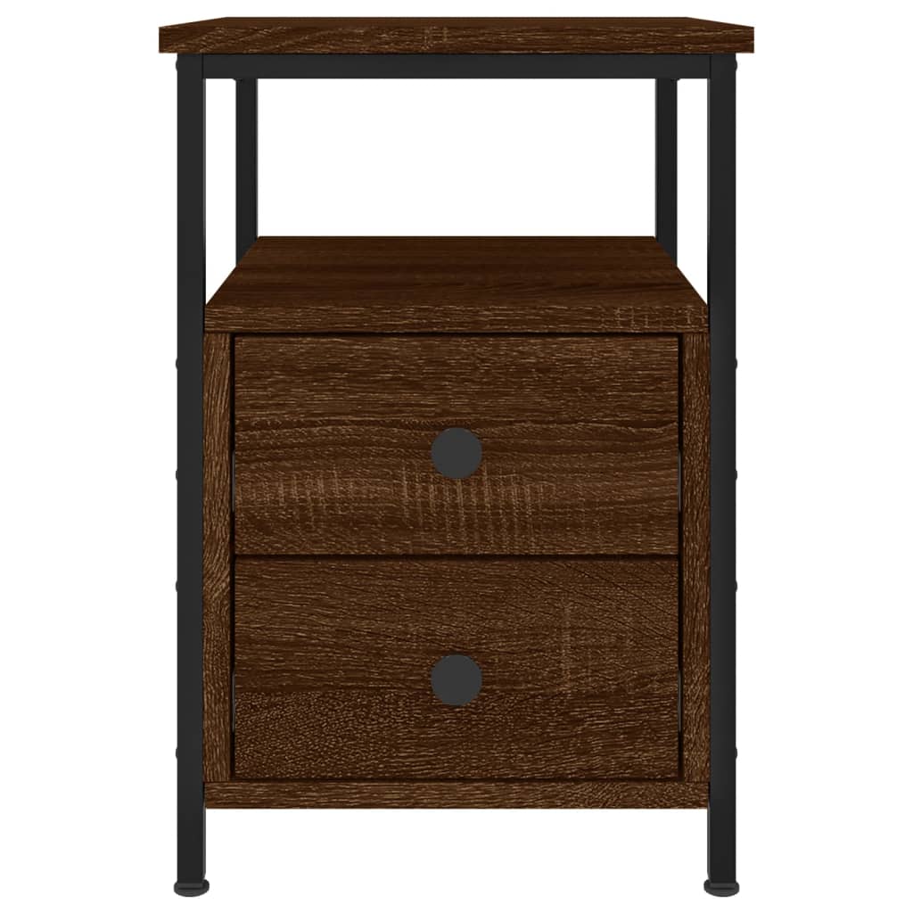 vidaXL Bedside Cabinets 2 pcs Brown Oak 34x35.5x50 cm Engineered Wood