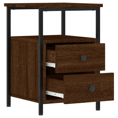 vidaXL Bedside Cabinets 2 pcs Brown Oak 34x35.5x50 cm Engineered Wood