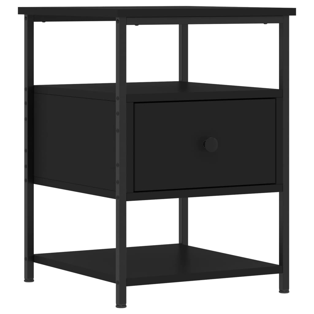 vidaXL Bedside Cabinets 2 pcs Black 40x42x56 cm Engineered Wood