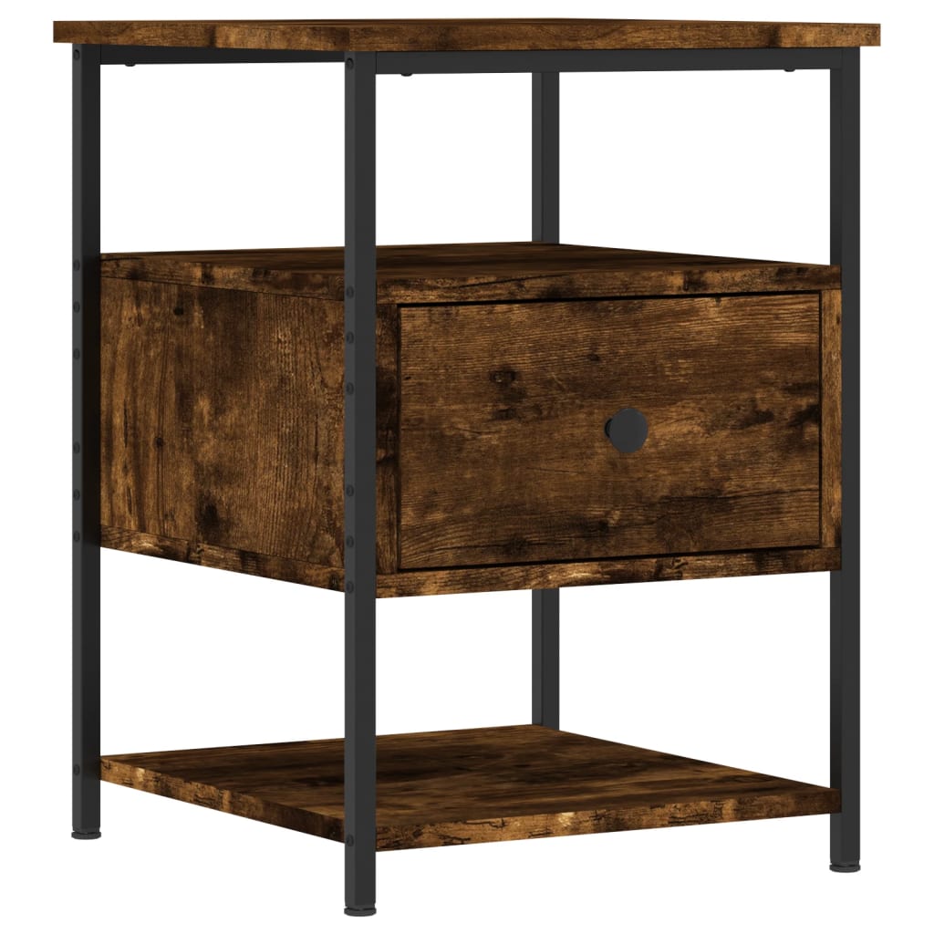 vidaXL Bedside Cabinet Smoked Oak 40x42x56 cm Engineered Wood