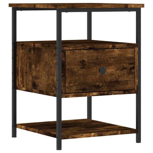 vidaXL Bedside Cabinet Smoked Oak 40x42x56 cm Engineered Wood