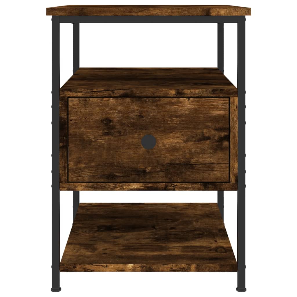 vidaXL Bedside Cabinet Smoked Oak 40x42x56 cm Engineered Wood