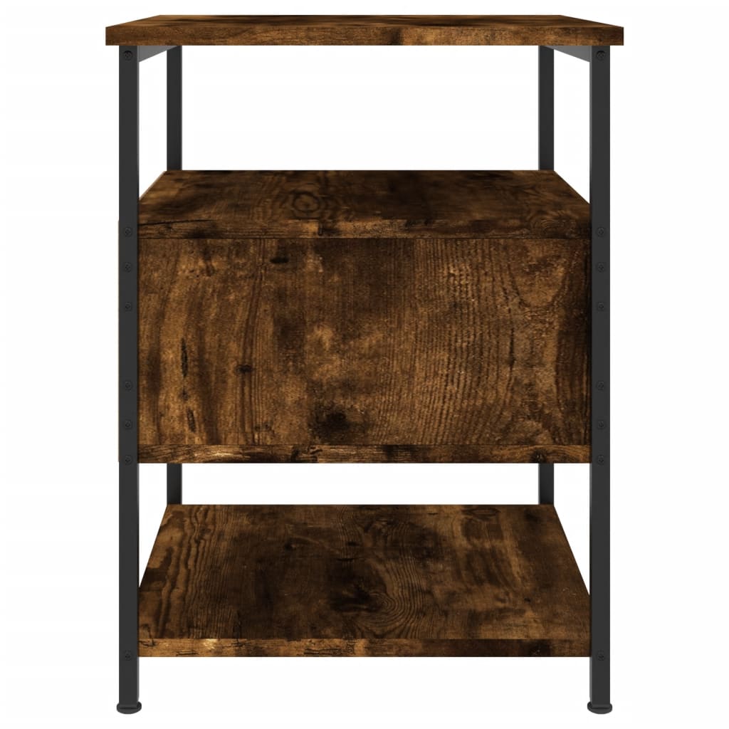 vidaXL Bedside Cabinet Smoked Oak 40x42x56 cm Engineered Wood