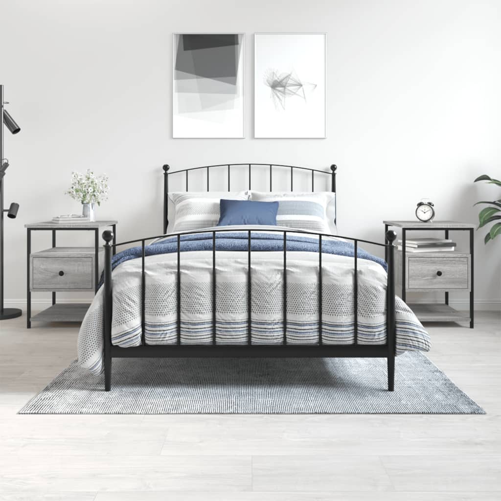 vidaXL Bedside Cabinets 2 pcs Grey Sonoma 40x42x56 cm Engineered Wood