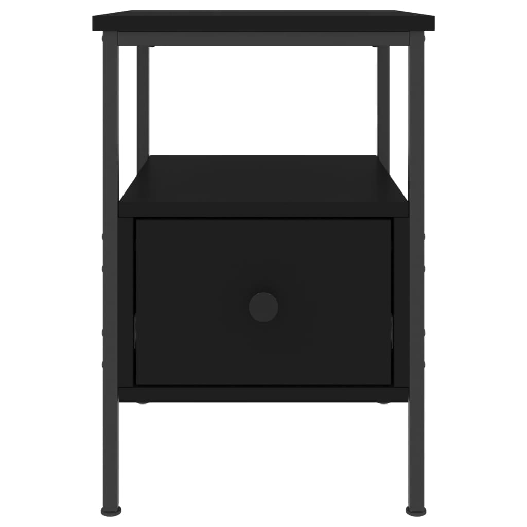 vidaXL Bedside Cabinet Black 34x36x50 cm Engineered Wood