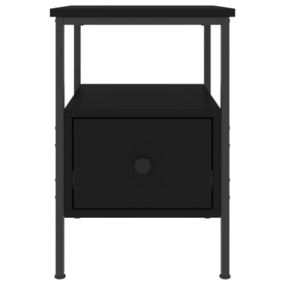 vidaXL Bedside Cabinet Black 34x36x50 cm Engineered Wood