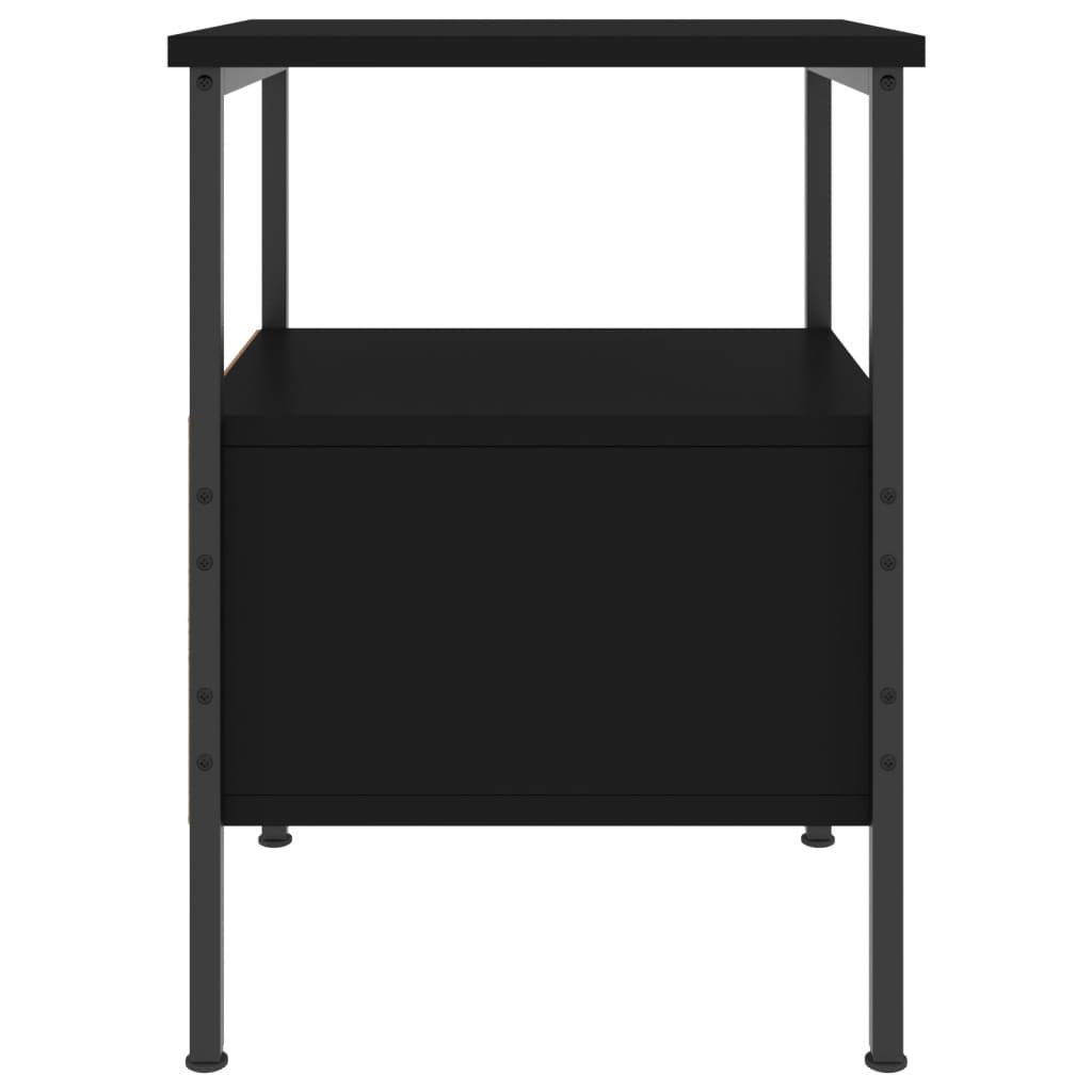 vidaXL Bedside Cabinet Black 34x36x50 cm Engineered Wood