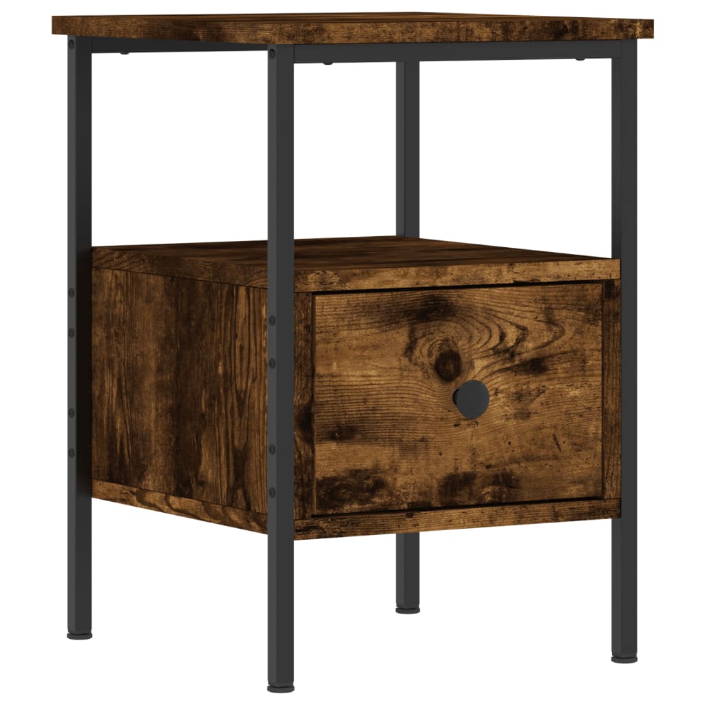 vidaXL Bedside Cabinet Smoked Oak 34x36x50 cm Engineered Wood