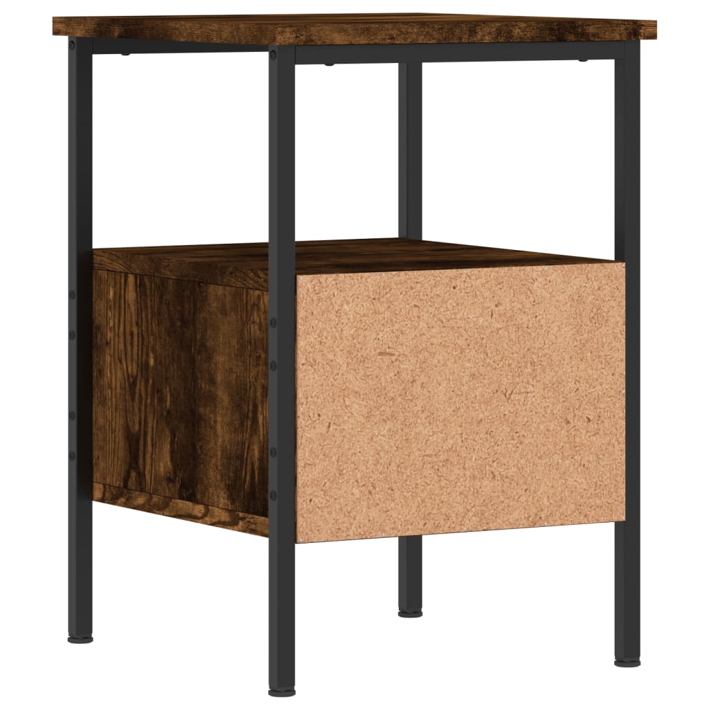 vidaXL Bedside Cabinet Smoked Oak 34x36x50 cm Engineered Wood