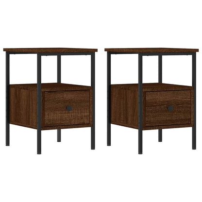 vidaXL Bedside Cabinets 2 pcs Brown Oak 34x36x50 cm Engineered Wood