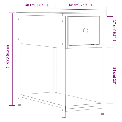 vidaXL Bedside Cabinet Black 30x60x60 cm Engineered Wood