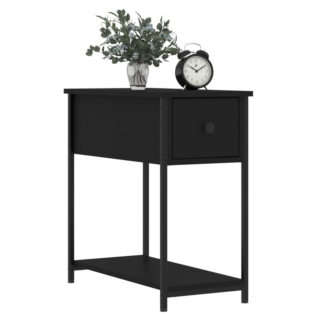 vidaXL Bedside Cabinet | Set of 2 | Black | Engineered wood, iron | Compact