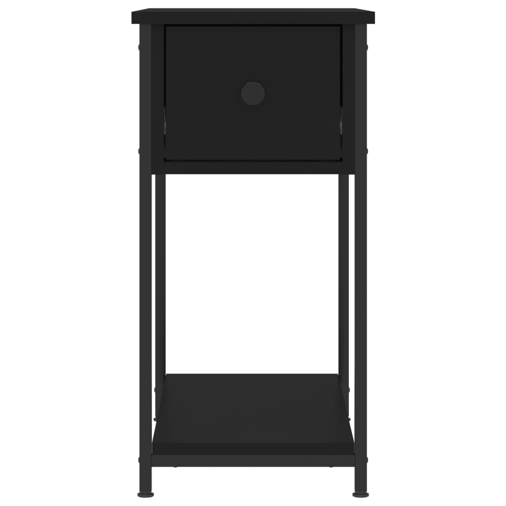 vidaXL Bedside Cabinet | Set of 2 | Black | Engineered wood, iron | Compact