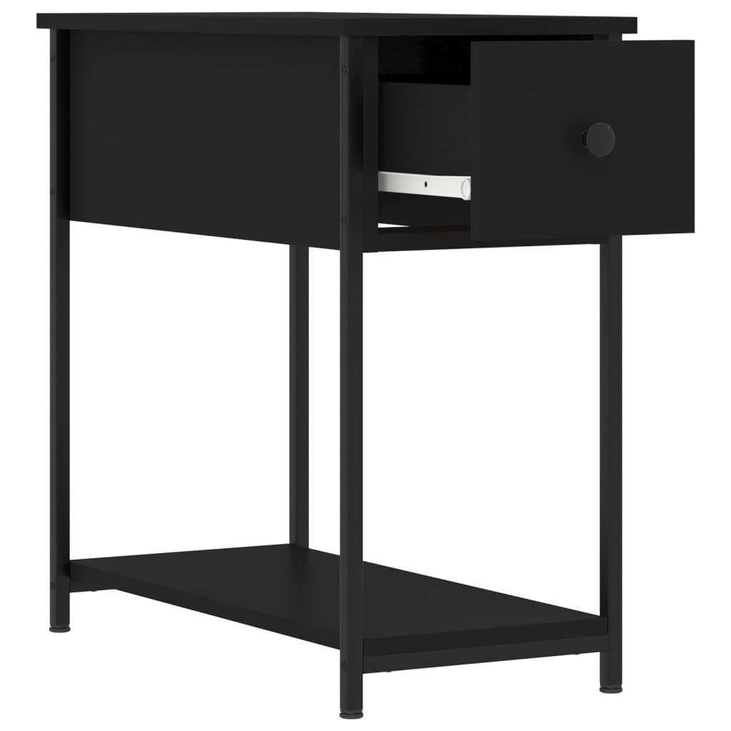 vidaXL Bedside Cabinet | Set of 2 | Black | Engineered wood, iron | Compact
