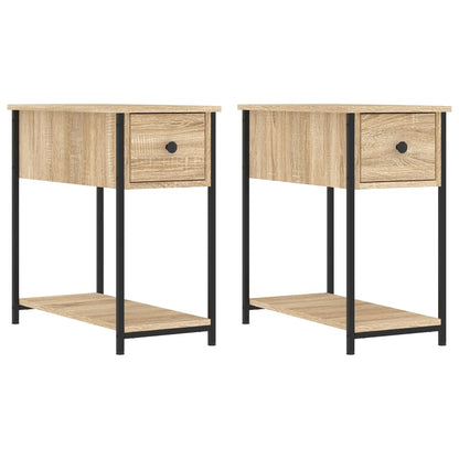 vidaXL Bedside Cabinet | Set of 2 | Sonoma oak | Engineered wood, iron | Compact