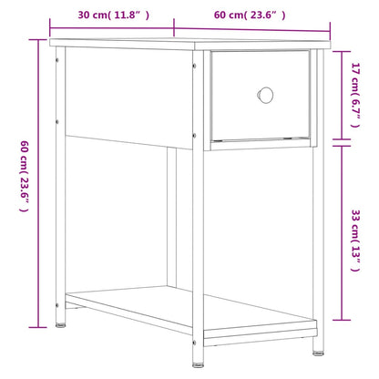 vidaXL Bedside Cabinet Brown Oak 30x60x60 cm Engineered Wood