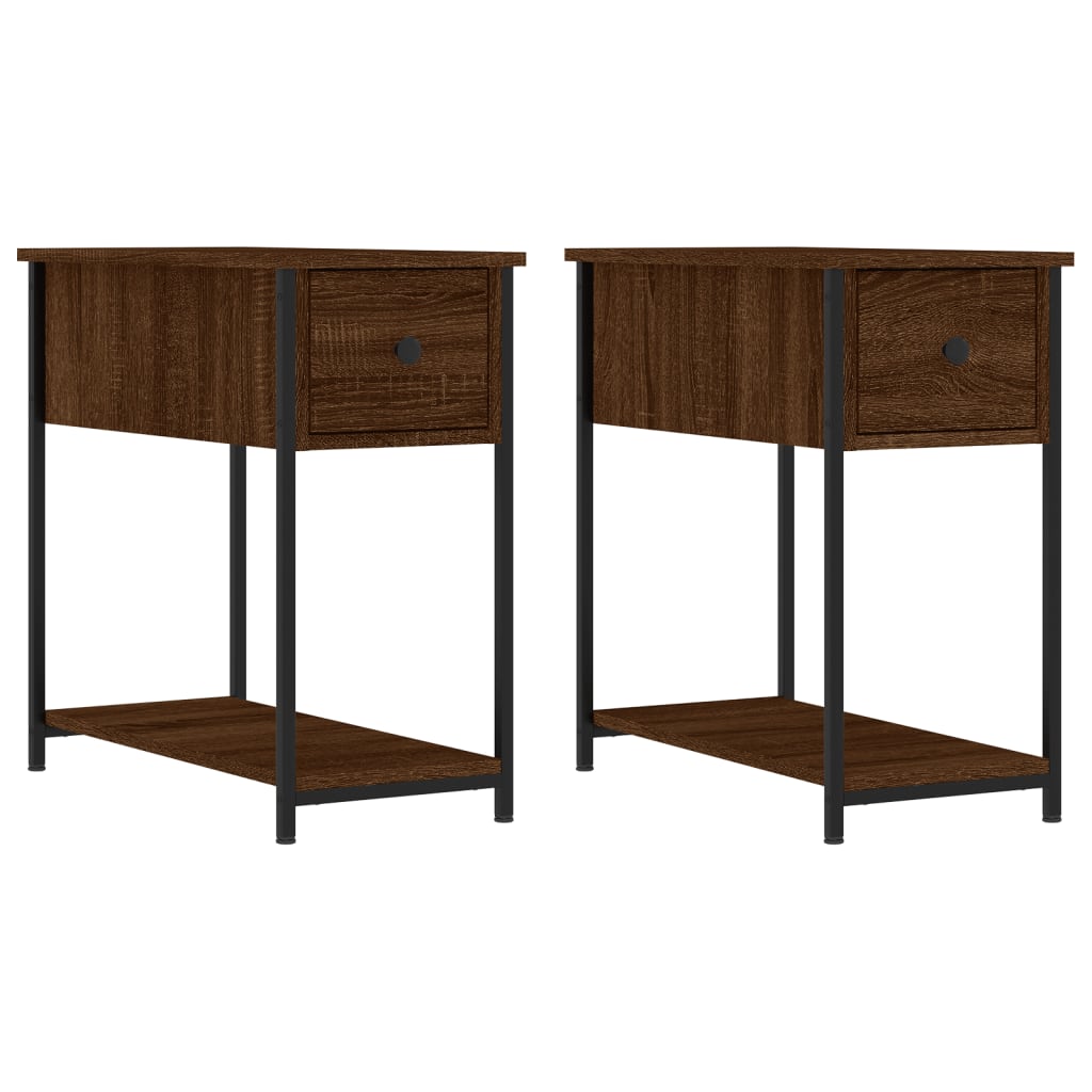 vidaXL Bedside Cabinets 2 pcs Brown Oak 30x60x60 cm Engineered Wood