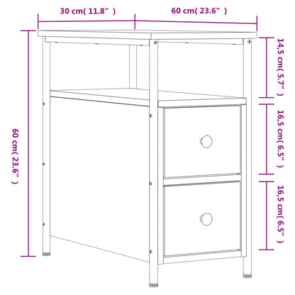 vidaXL Bedside Cabinet Grey Sonoma 30x60x60 cm Engineered Wood