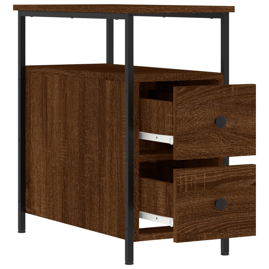 vidaXL Bedside Cabinets 2 pcs Brown Oak 30x60x60 cm Engineered Wood
