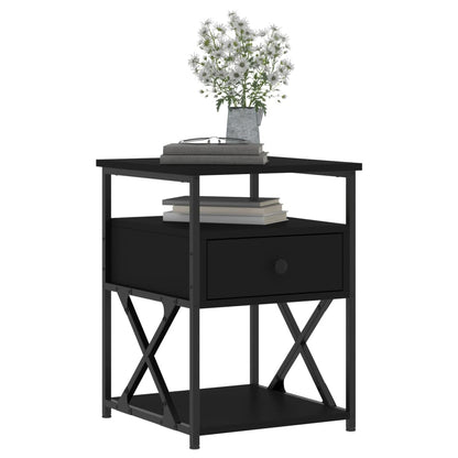 vidaXL Bedside Cabinets 2 pcs Black 40x42x55 cm Engineered Wood