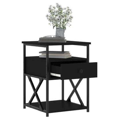 vidaXL Bedside Cabinets 2 pcs Black 40x42x55 cm Engineered Wood