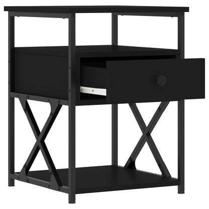 vidaXL Bedside Cabinets 2 pcs Black 40x42x55 cm Engineered Wood