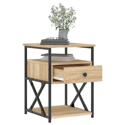 vidaXL Bedside Cabinet | Sonoma Oak | Engineered wood, iron | 40x42x55 cm