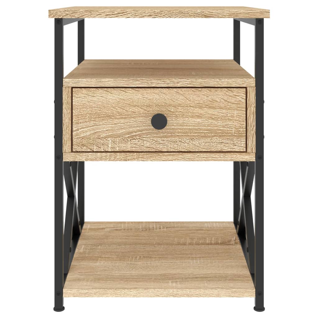 vidaXL Bedside Cabinet | Sonoma Oak | Engineered wood, iron | 40x42x55 cm
