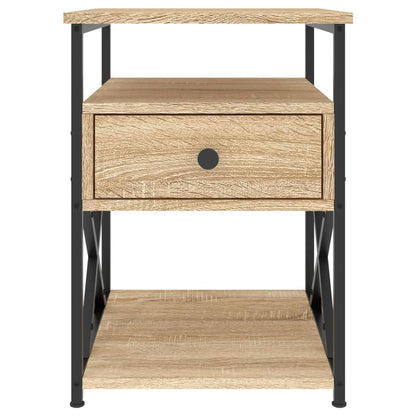 vidaXL Bedside Cabinet | Sonoma Oak | Engineered wood, iron | 40x42x55 cm