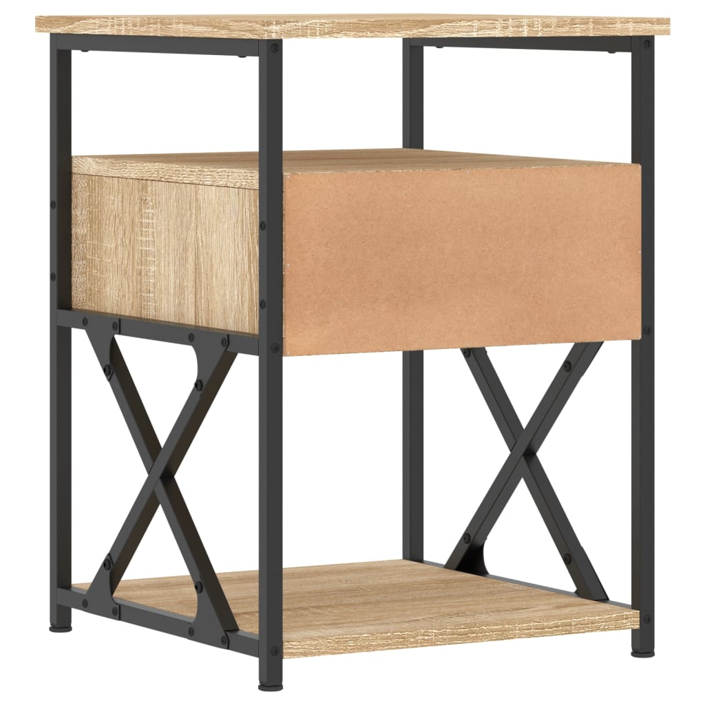 vidaXL Bedside Cabinet | Sonoma Oak | Engineered wood, iron | 40x42x55 cm