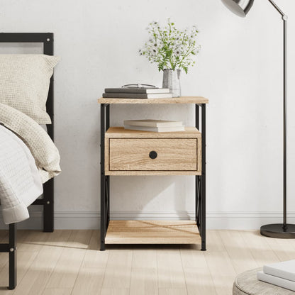 vidaXL Bedside Cabinet | Sonoma Oak | Engineered wood, iron | 40x42x55 cm